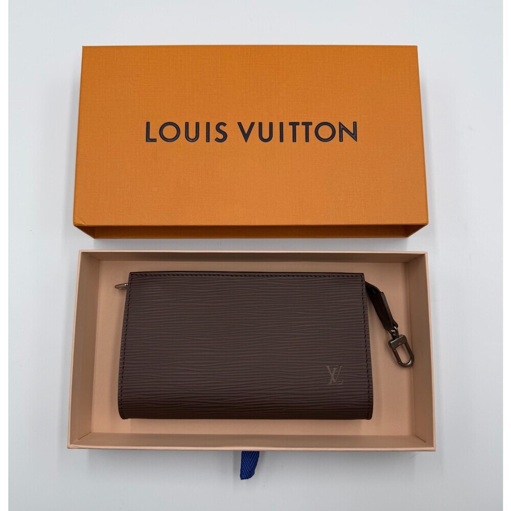 Authentic Louis Vuitton Brown Epi Leather Pochette Accessoires Bag Women's - Picture 12 of 12
